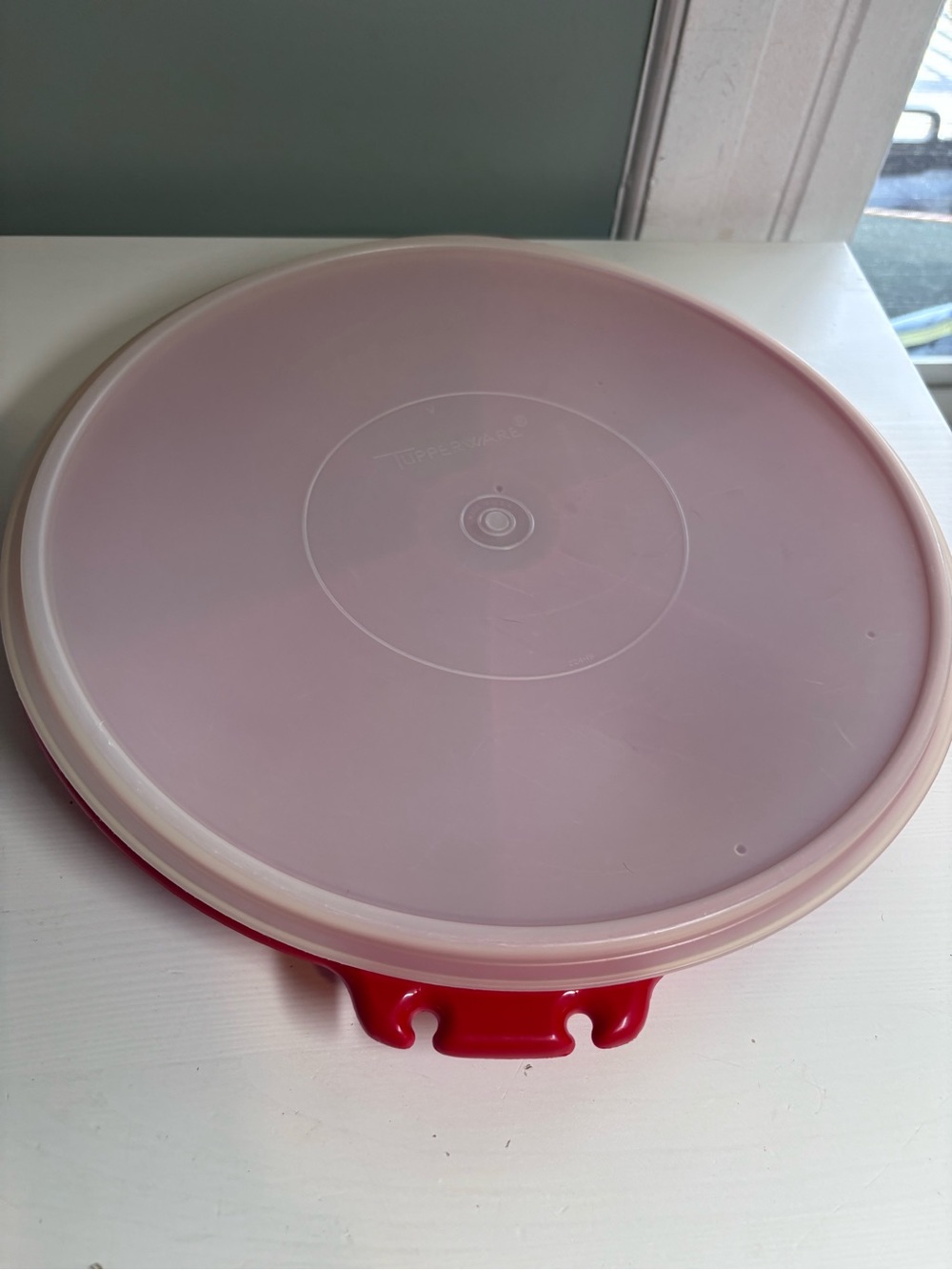 VINTAGE TUPPERWARE RED CONDIMENTS TRAY with TUPPER SEAL 405-9